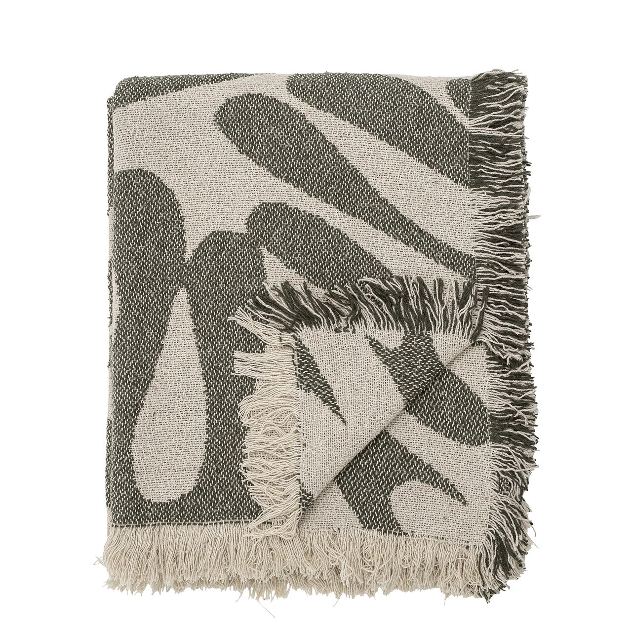 Pled, Bloomingville, Alk, 130x160 cm, amestec bumbac, verde - imagine 6